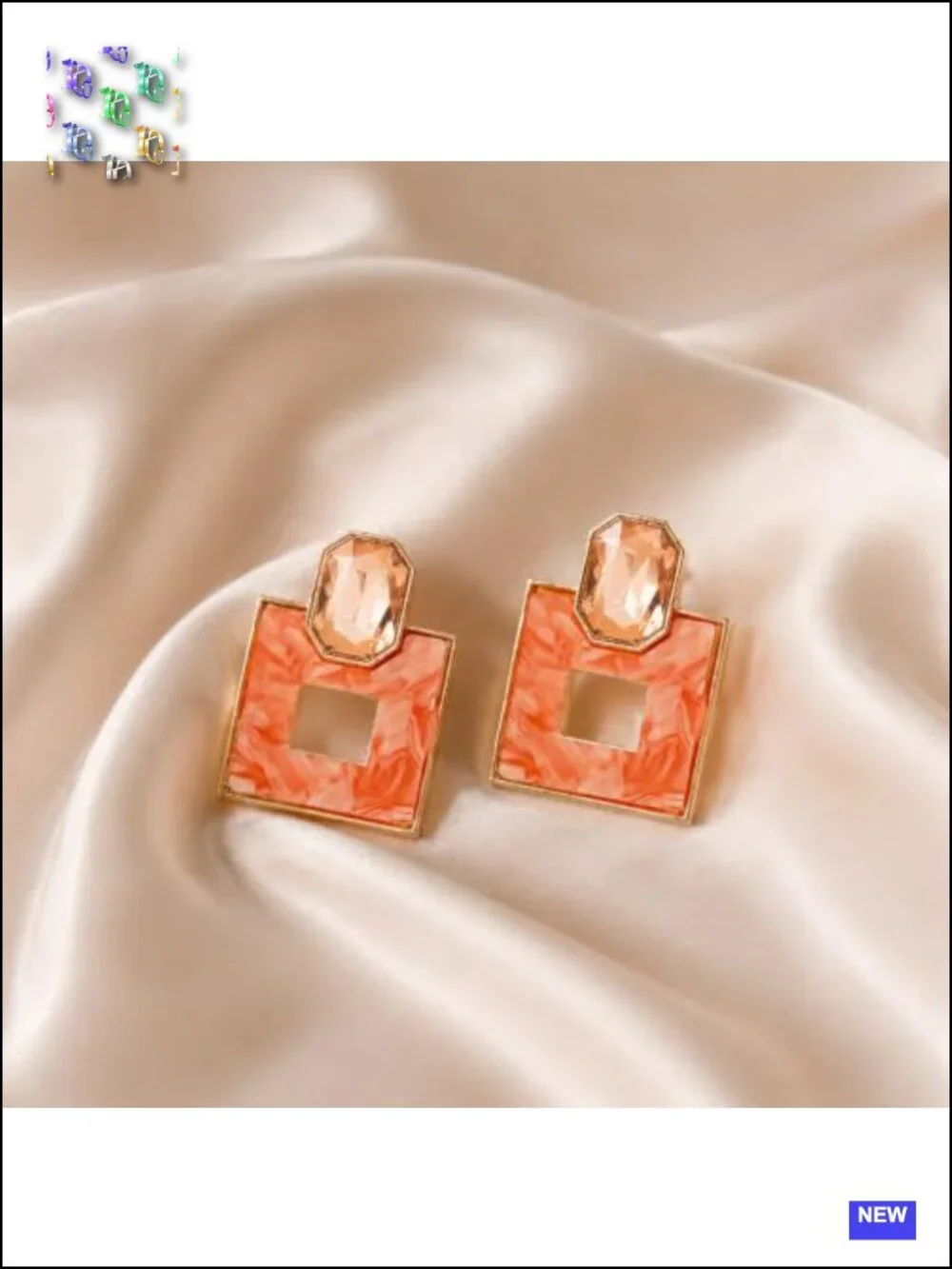 Geometric Dangle Earrings, Cute Statement Acrylic Hanging Earrings